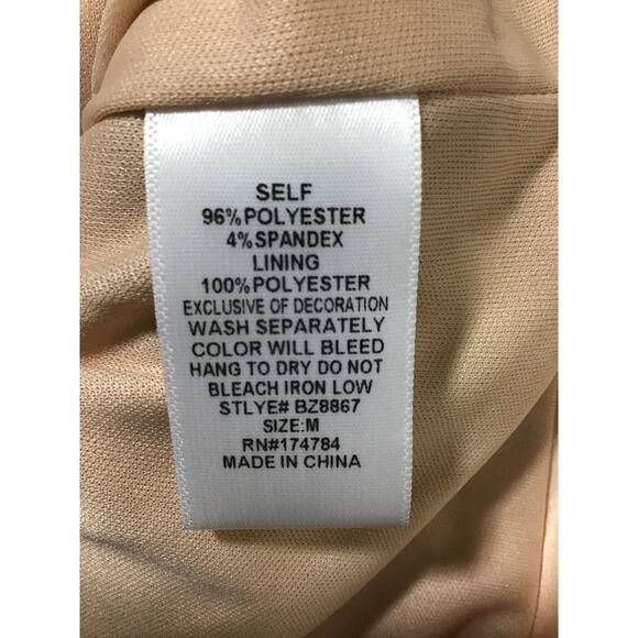 BLITHE SZ L Champagne Cream Sleeveless Chain Strap Pleated 2 Piece Set NWT B79 - Picture 4 of 8